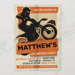 Invitation à la fête d'anniversaire de Dirt Bike M