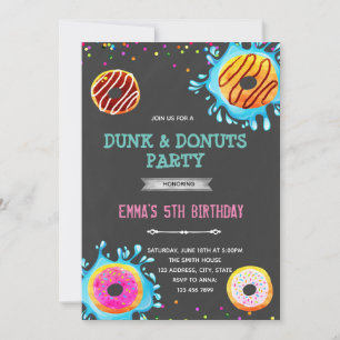 Invitation à la fête d'anniversaire de Donut and d