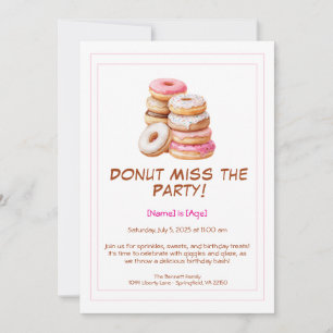 Invitation à la fête d'anniversaire de Donut - Col