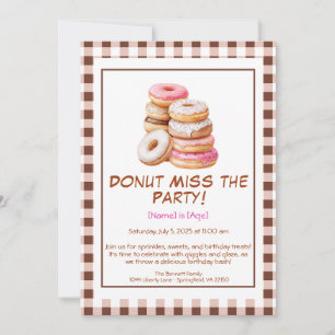 Invitation à la fête d'anniversaire de Donut - Col