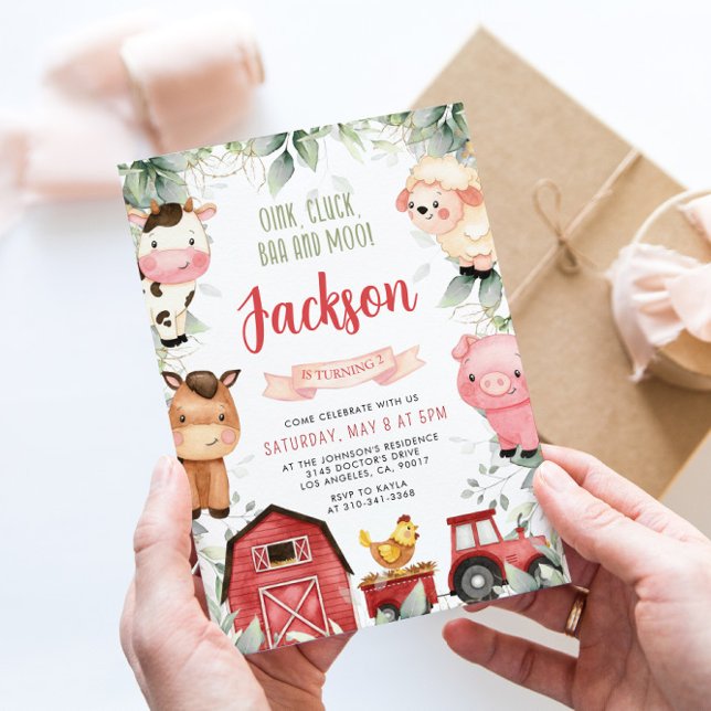 Invitation à la fête d'anniversaire de ferme (Créateur téléchargé)