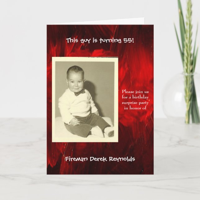 Invitation à la fête d'anniversaire de Fireman Sur (Devant)