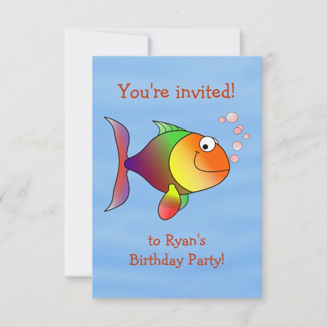 Invitation à la fête d'anniversaire de Fishy Fun (Devant)
