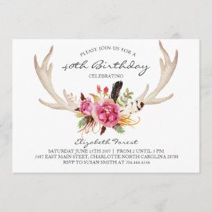 Invitation à la fête d'anniversaire de Floral antl