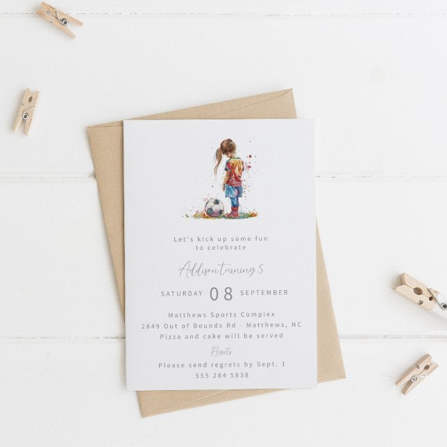 Invitation à la fête d'anniversaire de football fé (Créateur téléchargé)