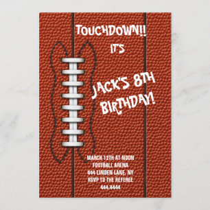 Invitation à la fête d'anniversaire de football sp