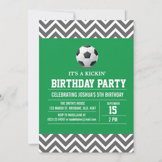 Invitation à la fête d'anniversaire de Football su (Devant)