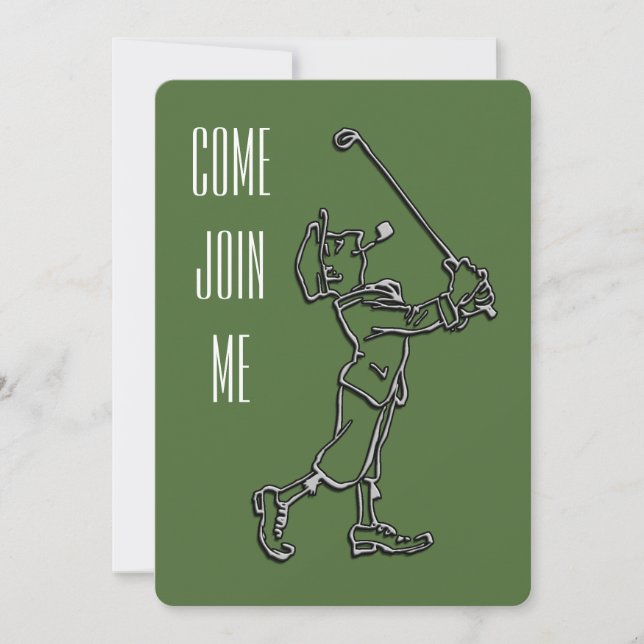 Invitation à la fête d'anniversaire de golf (Devant)