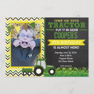 Invitations Faire Part Cartes Anniversaire Tracteur Zazzle Ch