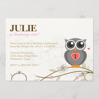 Invitation à la fête d'anniversaire de Grey Owl
