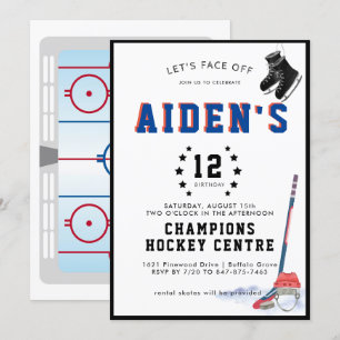 Invitation à la fête d'anniversaire de hockey