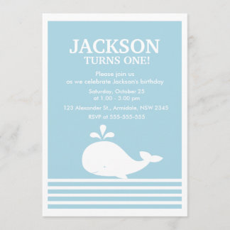 Invitation à la fête d'anniversaire de la baleine