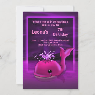 Invitation à la fête d'anniversaire de la baleine 