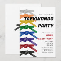 Invitation à la fête d'anniversaire de la ceinture