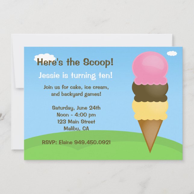 Invitation à la fête d'anniversaire de la Crème de (Devant)