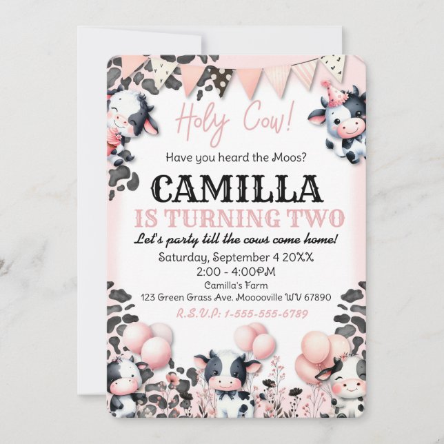 Invitation à la fête d'anniversaire de la ferme de (Devant)