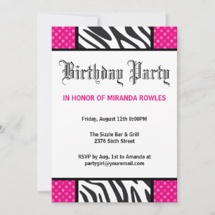 Invitation à la fête d'anniversaire de la fête du