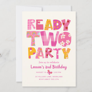 Invitation à la fête d'anniversaire de la fille po