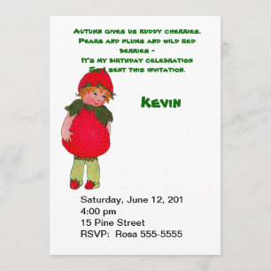 Invitation à la fête d'anniversaire de la fraise v