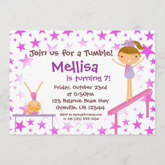Invitation à la fête d'anniversaire de la Gymnaste