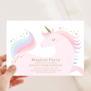 Invitation à la fête d'anniversaire de la licorne 