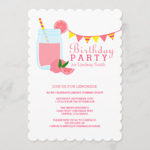 Invitation à la fête d'anniversaire de la limonade