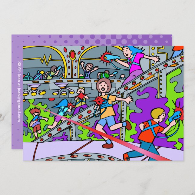 Invitation à la fête d'anniversaire de la marque l (Devant / Derrière)