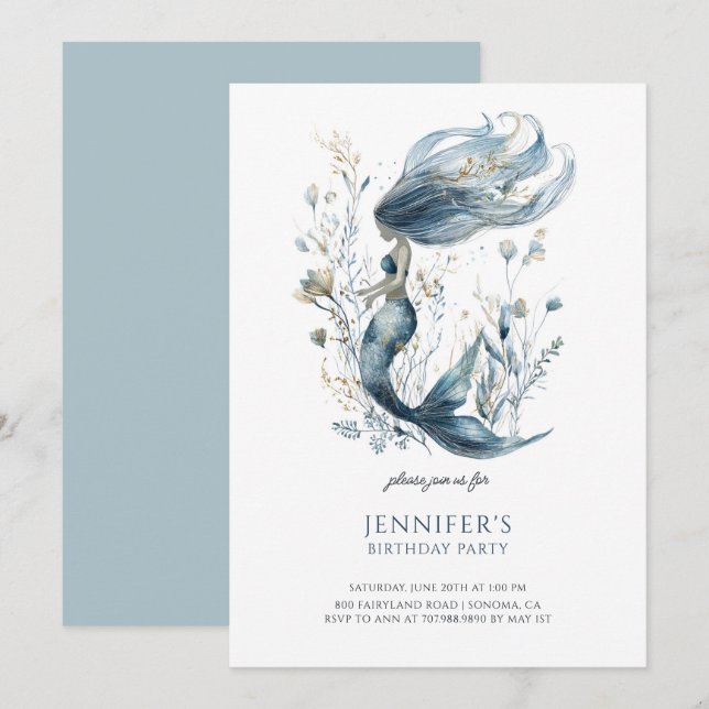 Invitation à la fête d'anniversaire de la mignonne (Devant / Derrière)