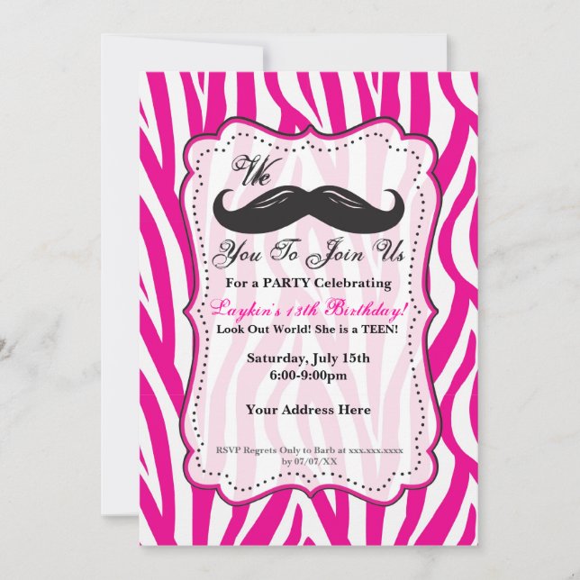 Invitation à la fête d'anniversaire de la Moustach (Devant)