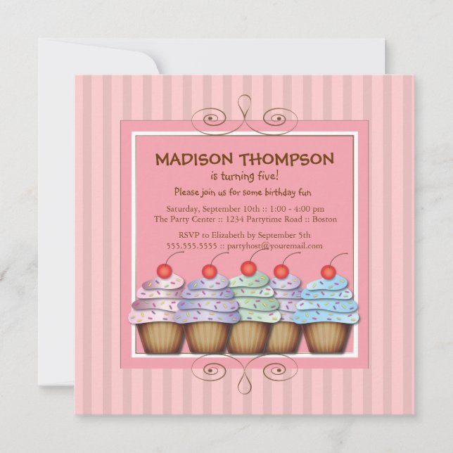 Invitation à la fête d'anniversaire de la petite f (Devant)