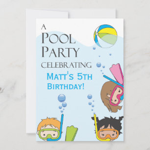 Invitation à la fête d'anniversaire de la piscine