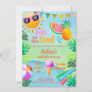 Invitation à la fête d'anniversaire de la piscine 