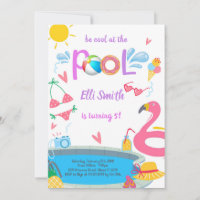 Invitation à la fête d'anniversaire de la piscine