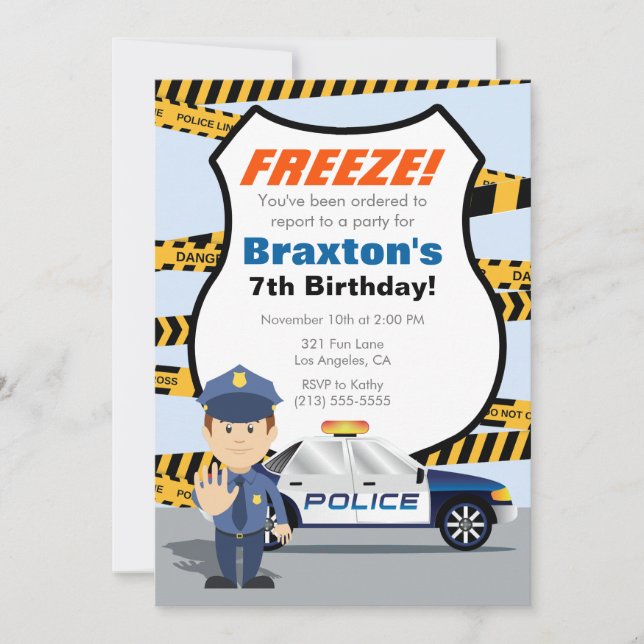 Invitation à la fête d'anniversaire de la police - (Devant)