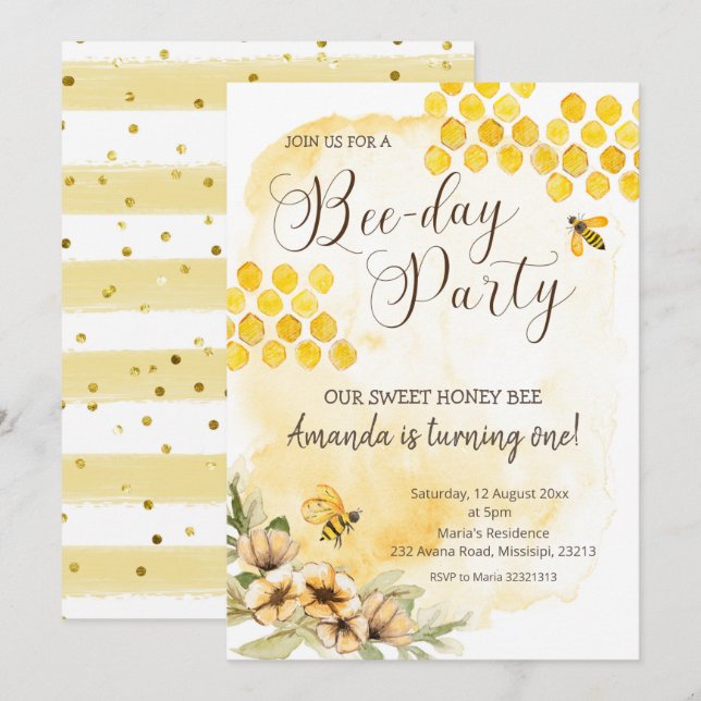 Invitation à la fête d'anniversaire de la première (Devant / Derrière)