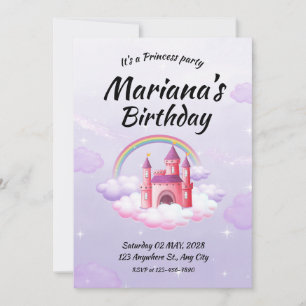 Invitation à la fête d'anniversaire de la princess