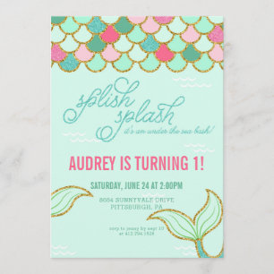 Invitation à la fête d'anniversaire de la Sirène -