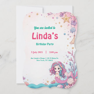 Invitation à la fête d'anniversaire de la sirène r