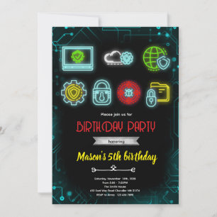 Invitation à la fête d'anniversaire de la technolo