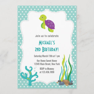Invitation à la fête d'anniversaire de la tortue d