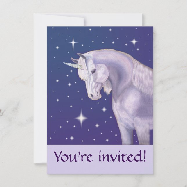 Invitation à la fête d'anniversaire de la Unicorne (Devant)
