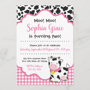 Invitation à la fête d'anniversaire de la vache R