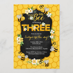 Invitation à la fête d'anniversaire de l'abeille -