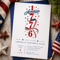 Invitation à la fête d'anniversaire de l'Amérique 