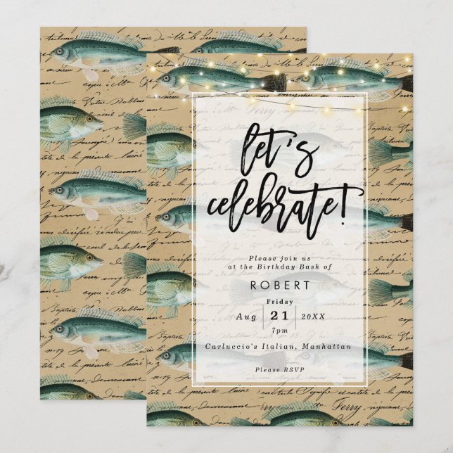 Invitation à la fête d'anniversaire de l'ancien po (Devant / Derrière)
