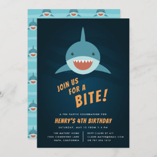 Invitations Faire Part Cartes Anniversaire Requin Zazzle Ch