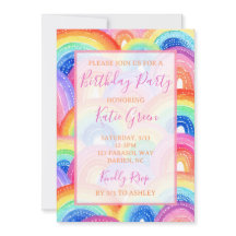 Invitation à la fête d'anniversaire de l'arc-en-ci