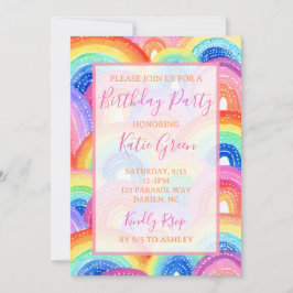 Invitation à la fête d'anniversaire de l'arc-en-ci