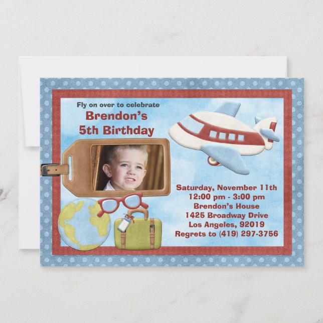Invitation à la fête d'anniversaire de l'avion (Devant)