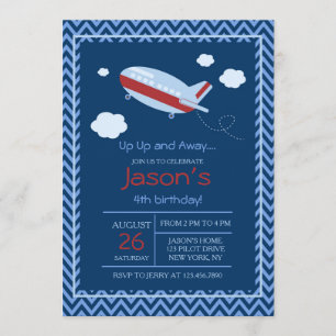 Invitation à la fête d'anniversaire de l'avion rou